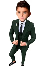 Slim Fit Suit for Boys Notch Lapel Blazer Vest Pants Boys Party Suit Boys Formal Suit Child Wedding 