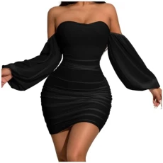 Slimming Dress Color Off Shoulder Long Sleeve Midi Dress with Ruched Detail for Women Floral Lace Cocktail Dress (Black, XS) Slimming Dress Color Off Shoulder Long Sleeve Midi Dress with Ruched Detail for Women Floral Lace Cocktail Dress (Black, XS)