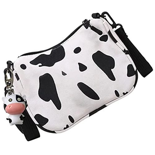 Sling Purse Crossbody Women Cow Print Handbag Cow Print Crossbody Purse Wallet Animals Pattern Bag Canvas Crossbody Shoulder Bag Cow Print Decor Womens Wallet