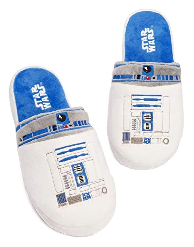 Slippers for Men | Yoda Jedi OR R2D2 Options Characters Adults House Shoes | Movie Merchandise Gifts for Him | Memory Foam Slip On Loafers