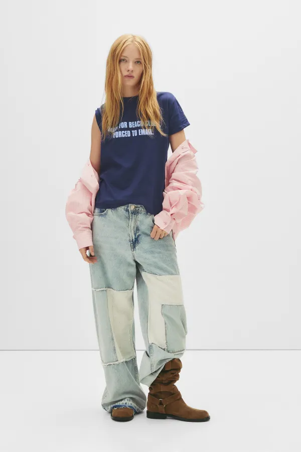 Slogan T-Shirt - Navy