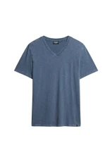 Slub Short Sleeve V Neck T-Shirt S Blue Slub Short Sleeve V Neck T-Shirt S Blue