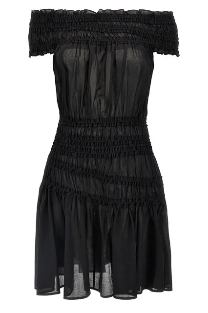Smocked Cotton dress - Black