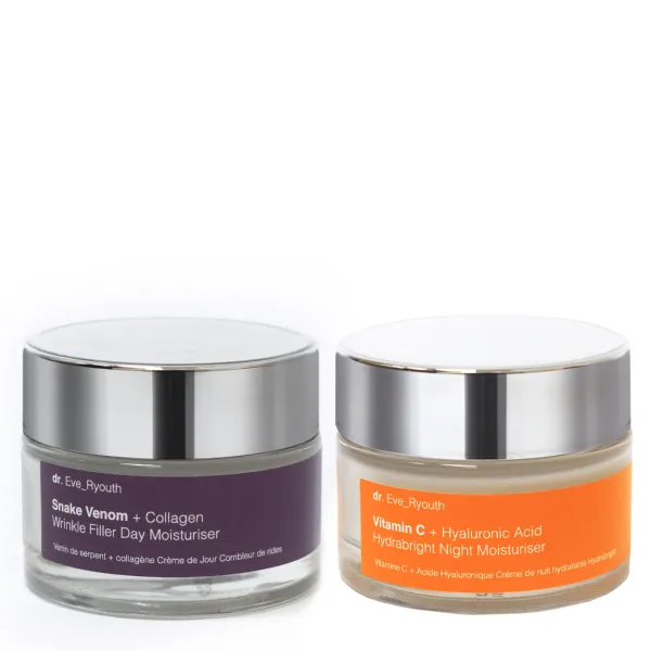 Snake Venom + Collagen Wrinkle Filler Day Moisturizer 50ml + Night Moisturizer 50ml - Black