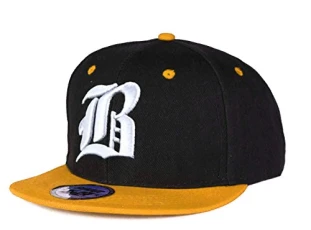 Snapback Baseball Cap Cap Hat Snapback 3D Gothic B Hip-Hop (B Yellow White)