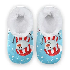 Snow Snowman Tree Christmas House Fleece Slippers Comfy Bedroom Shoes Anti-Slip for Men UK 8-9 Snow Snowman Tree Christmas House Fleece Slippers Comfy Bedroom Shoes Anti-Slip for Men UK 8-9