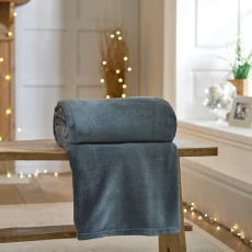 Snuggle Touch Throw 140x180cm Charcoal - Grey