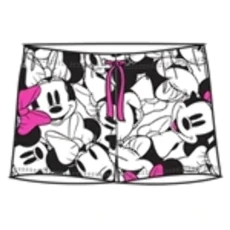 So Minnie Mouse Faces All Over PJ Drawstring Shorts, White Pink, Large
