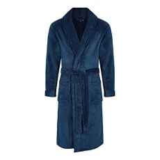 Socks Uwear  Mens Knightsbridge Fleece Dressing Gown - Navy Blue M/L