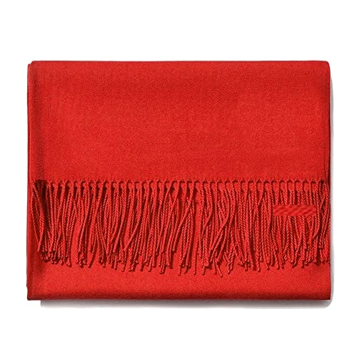 ® Soft Cashmere Feel Pashmina Style Scarf For Autumn Winter - S1-Hot Orange - (FS-O-1601-CRTNRG)