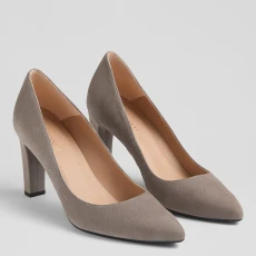 Soft Grey Tess Suede Courts