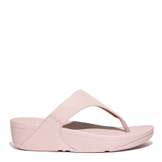 Soft Lilac Lulu Leather Shimmer Toe Post Sandals - Purple
