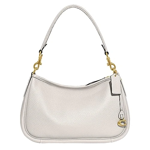 Soft Pebble Leather Cary Crossbody Bag for Women Offers Zipper Closure with Detachable Strap, Chalk,