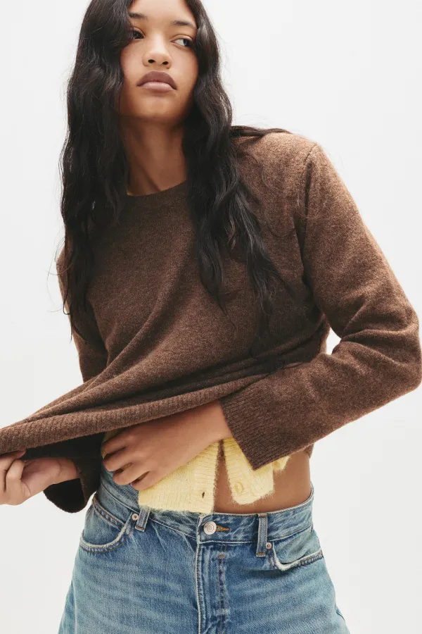 Soft Regular Fit Jumper - Brown