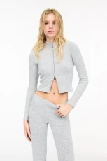 Soft Touch Cardigan - Grey marl