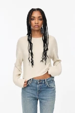 Soft Touch Cropped Jumper - Ecru