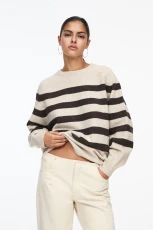 Soft Touch Striped Jumper - Brown