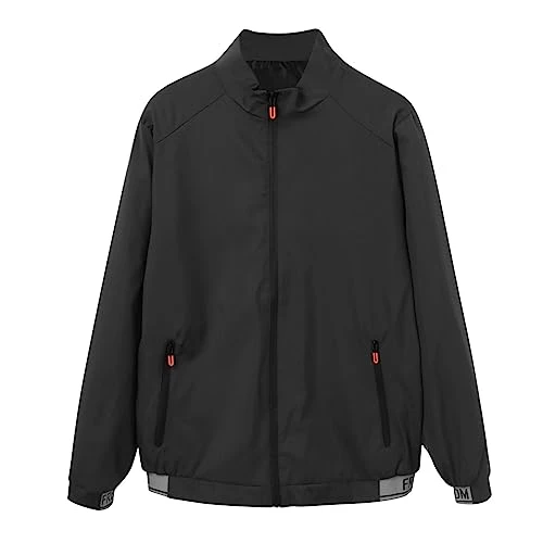 Softshell Jacket Men's Casual Solid Side Seam Pocket Jacket Stand-Up Collar Long Sleeve Zip Button Fly Pocket Coat Lightweight Jackets for Men 3-in-1 Jacket Men's Jacket Men's Autumn, black, XXXXXL