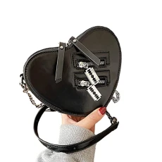 Solanine Small Heart Shoulder Bag Faux Leather