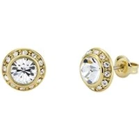 Soletia Gold Solitaire Sparkle Halo Stud Earrings - Gold