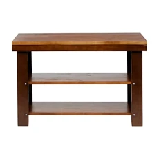 Solid Pine Shoe Rack Bench - Espresso, 70 cm x 26 cm x 45 cm