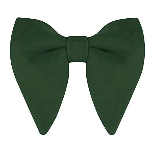 Solid Pre-tied Bow Ties for Women Men Formal Party Prom Bowties Velvet Deep Green One Size