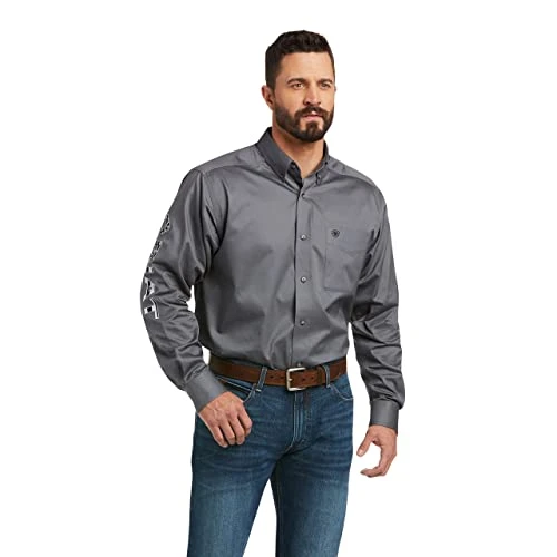 Solid Twill Classic Fit Shirt - Men's Long Sleeve Western Button-Down, Navy, XS