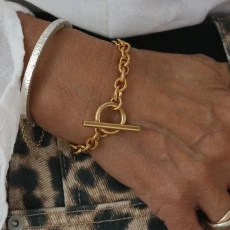 Solo Gold Vermeil T-Bar Bracelet