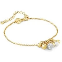 Soul Gold Crystal Ball Pearl Bracelet - 19cm