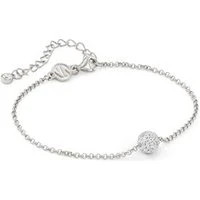 Soul Silver Crystal Ball Bracelet - Silver