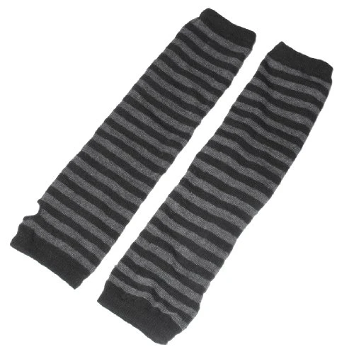 sourcing map Stripes Pattern Knitted Arm Warmer Gloves for Ladies