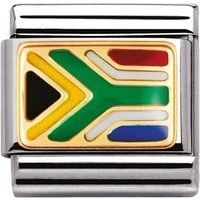 South Africa Flag Charm - Stainless Steel