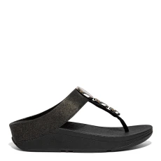 Sparkle Black Halo Shimmer Toe Post Sandal