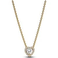 Sparkling Elevated Heart Collier Necklace - 45cm