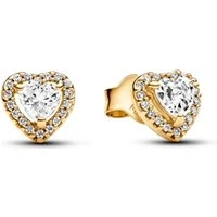 Sparkling Elevated Heart Stud Earrings