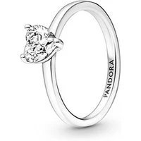 Sparkling Heart Solitaire Ring - Ring Size 54