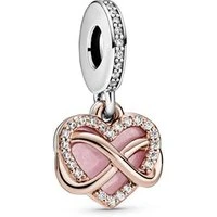 Sparkling Infinity Heart Dangle Charm