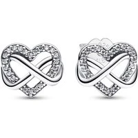 Sparkling Infinity Heart Stud Earrings