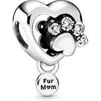 Sparkling Paw Print & Heart Charm