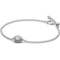 Sparkling Pear Halo Chain Bracelet - 18cm