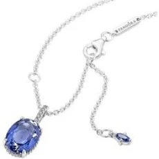 Sparkling Statement Blue Halo Necklace - 45cm