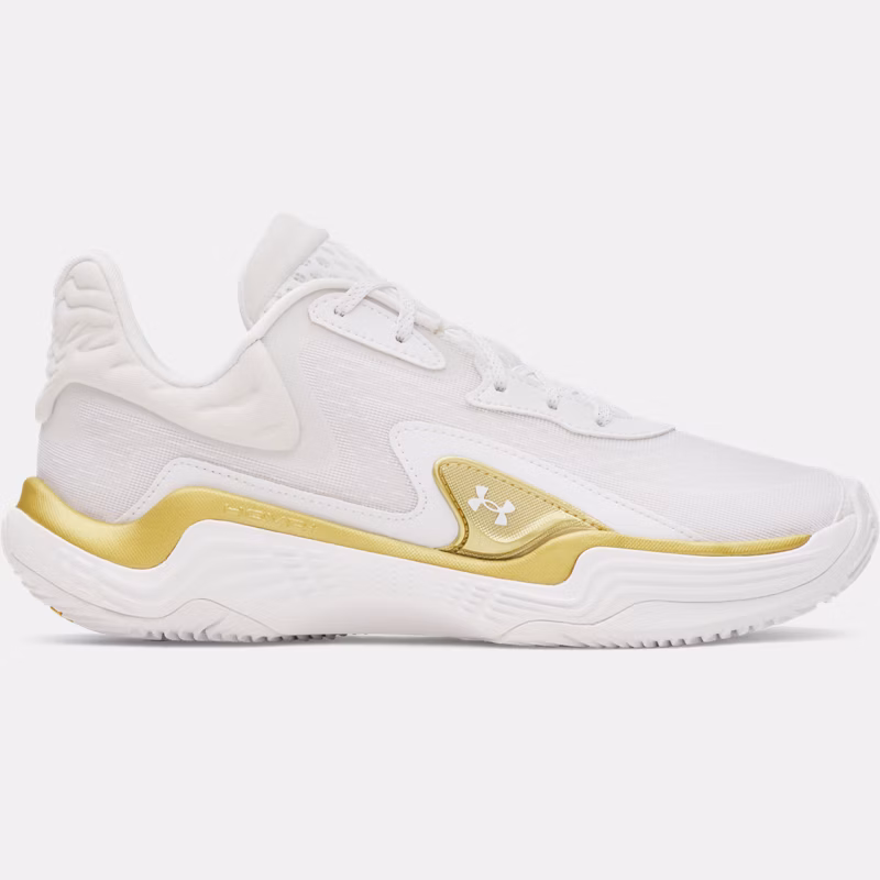 Spawn Unisex Basketball Shoes White / Metallic Gold / White 65