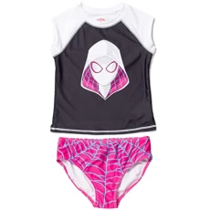 Spider-Man Spider-Gwen Ghost Spider Little Girls Rash Guard and Bikini Bottom Black/Purple 5 Spider-Man Spider-Gwen Ghost Spider Little Girls Rash Guard and Bikini Bottom Black/Purple 5
