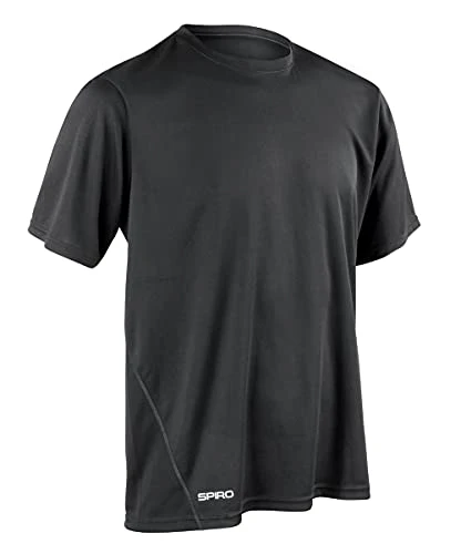 Spiro Men's Quick Dry Waterproof Short Sleeve T-Shirt - Black, 2X-Large