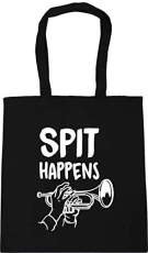 Spit happens trumpet Tote Shopping Gym Beach Bag 42cm x38cm, 10 litres Spit happens trumpet Tote Shopping Gym Beach Bag 42cm x38cm, 10 litres