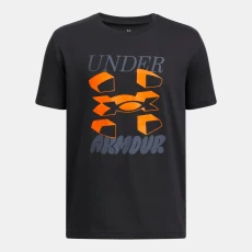 Split Big Logo Boys Short Sleeve Black / Downpour Gray YMD ( 59 in)