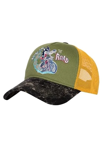 Split The Road Vintage Trucker Unisex Hat Green/Black, green/black, One size
