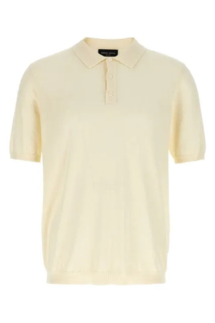 Spongy cotton polo shirt - White