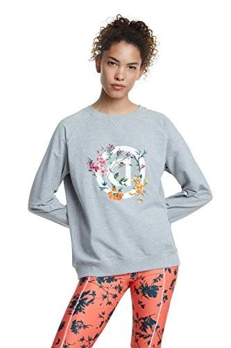 Sport Crewneck Logo Street Garden Sweater Grey Reverse D & Flowers M