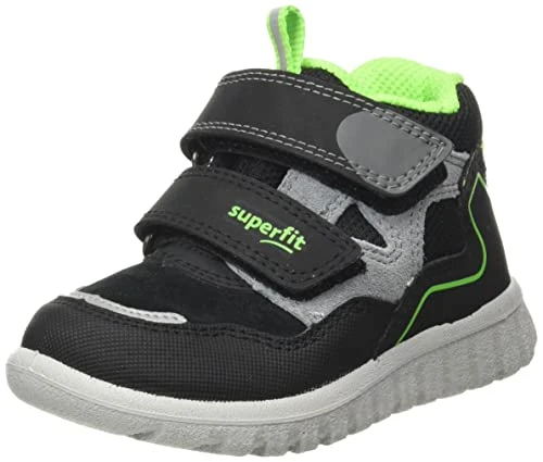 Sport7 Mini Leicht Gefütterte Gore-tex First Walking Shoes, Black Green 0000, 3 UK